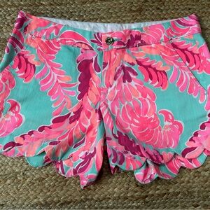 Lilly Pulitzer Pink and Aqua High Waist Shorts